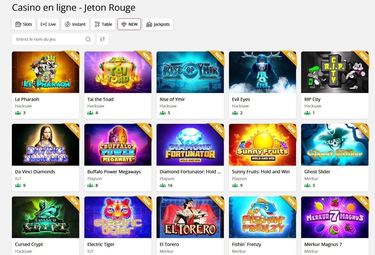 Jetons Rouges Jeton Rouge casino | Bonus 150% jusqu'à 500€ + 135 FS