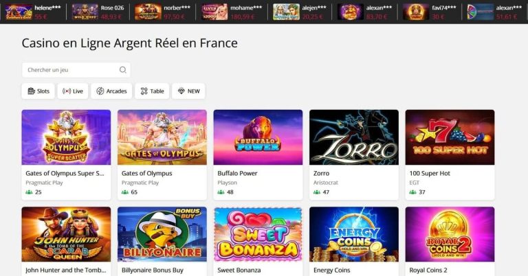 Jeton Rouge Casino interface