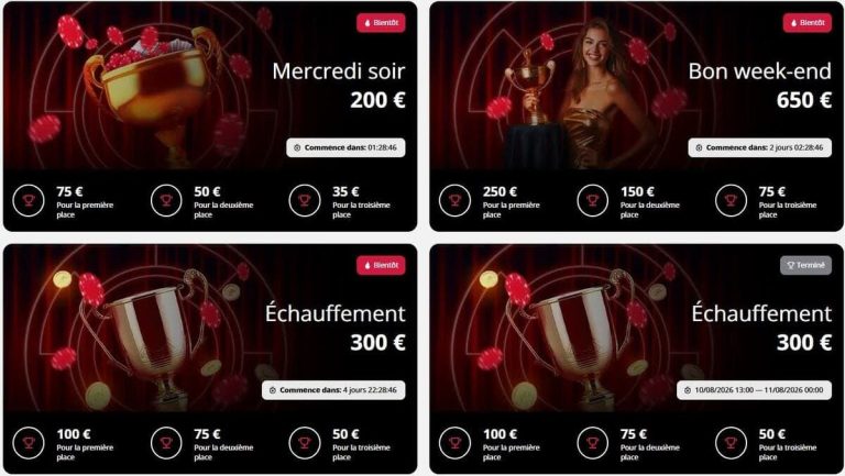 Jeton Rouge Casino tournois